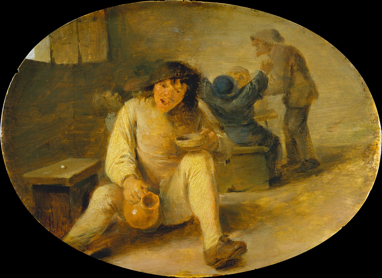 De dronken boer door Adriaen Brouwer