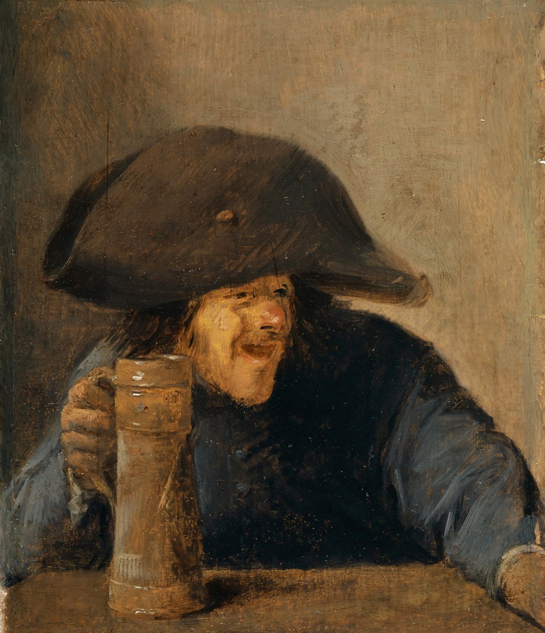 Boer met Bicorne en Bierpul, c. 1630 door Adriaen Brouwer