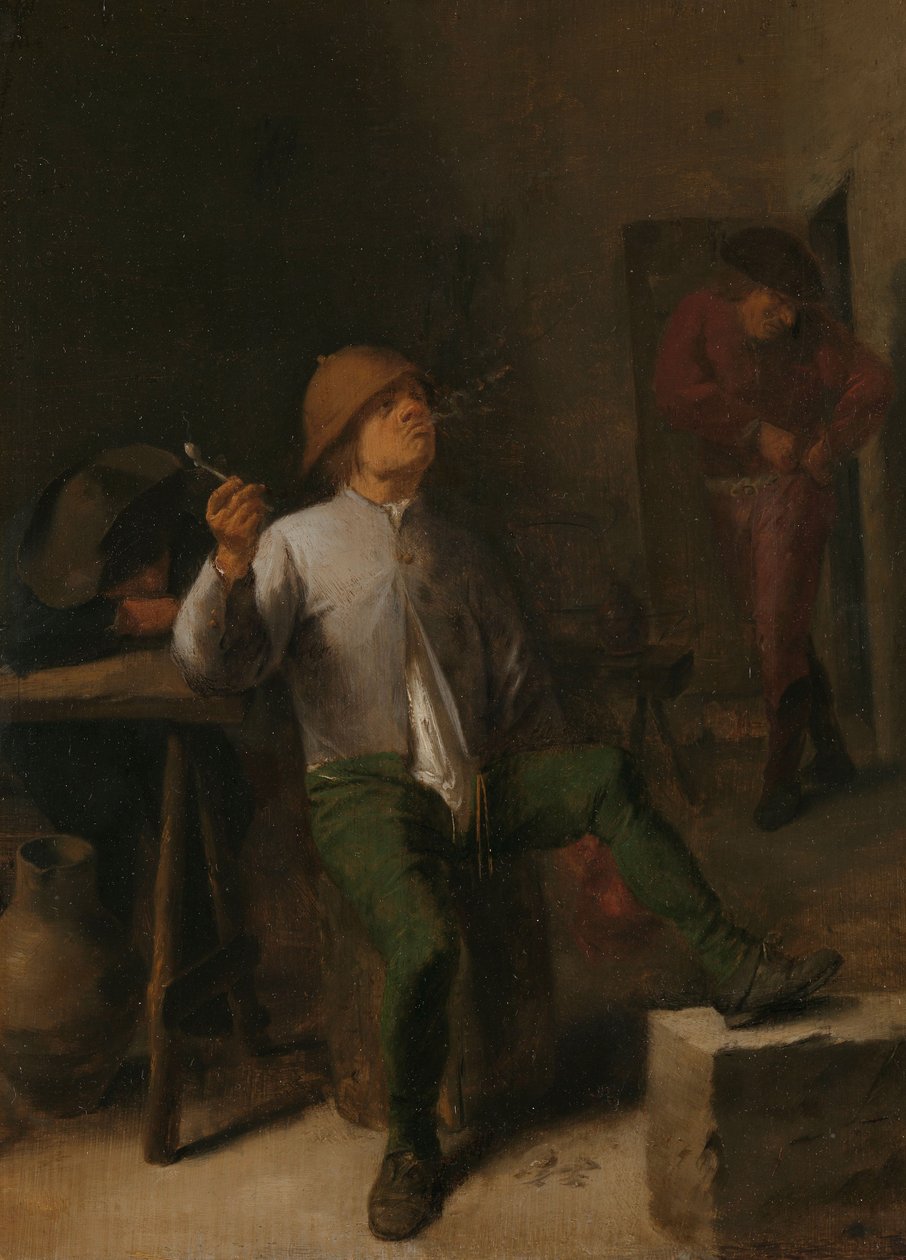 De roker door Adriaen Brouwer