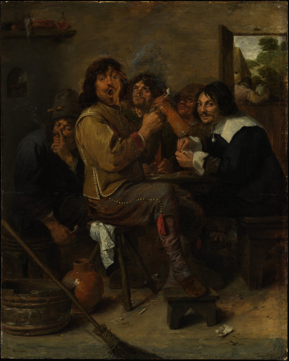 De rokers door Adriaen Brouwer