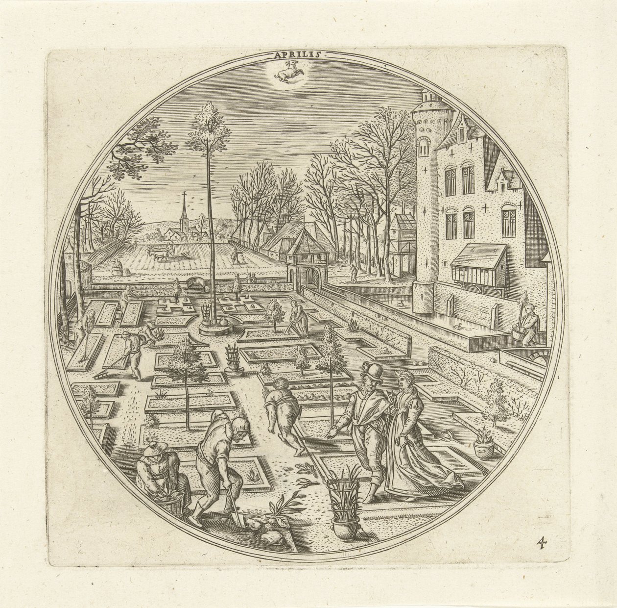 April door Adriaen Collaert