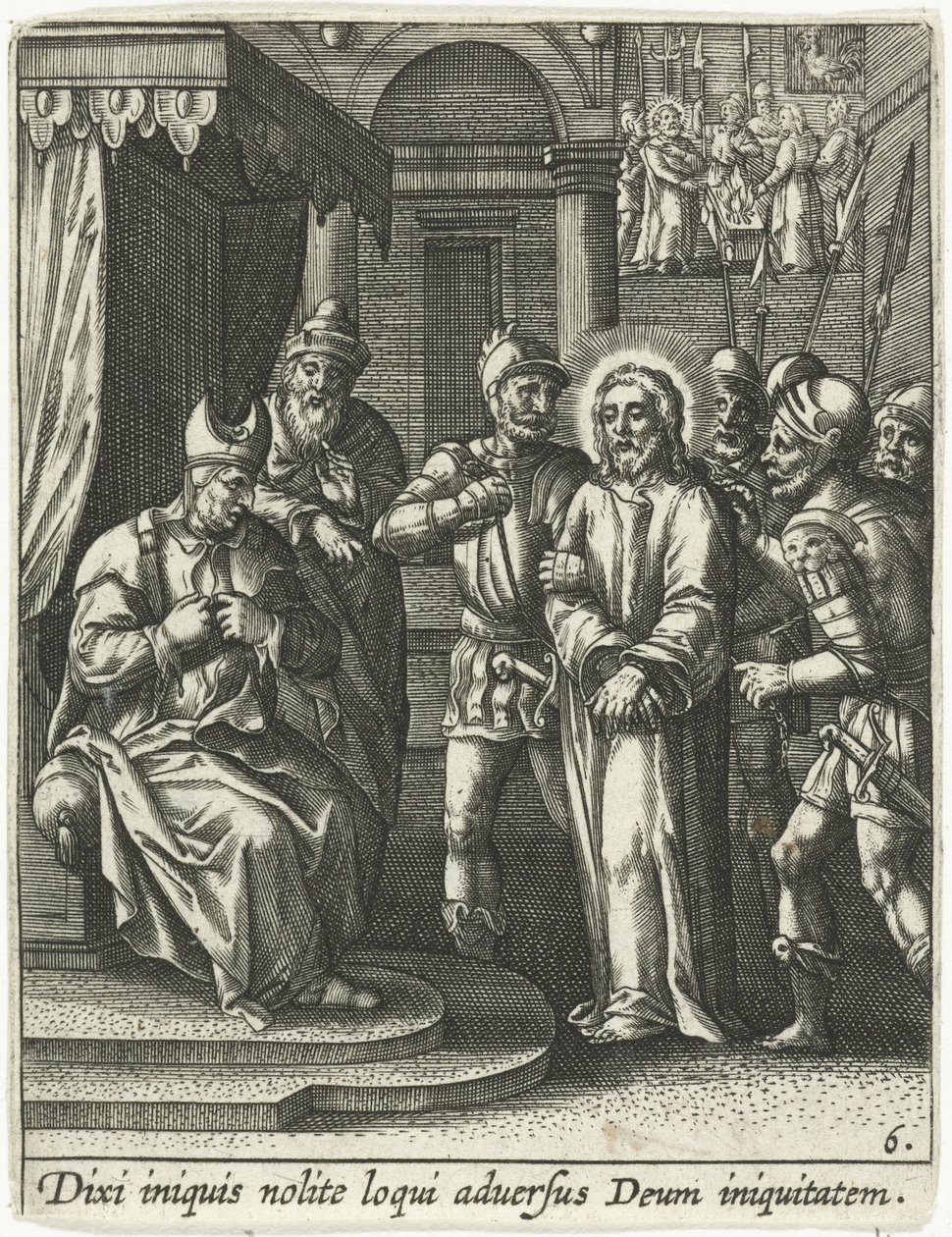 Christus voor Kajafas door Adriaen Collaert