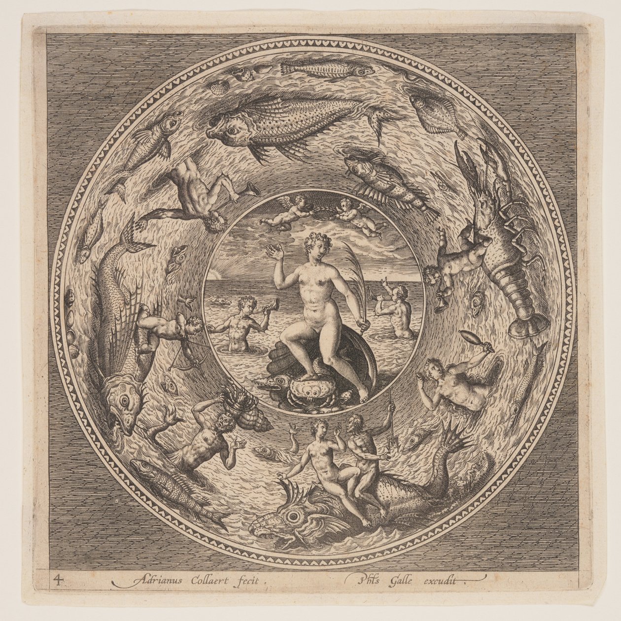 Galathea, uit een serie ontwerpen voor platen (Fonds de Coupe) door Adriaen Collaert