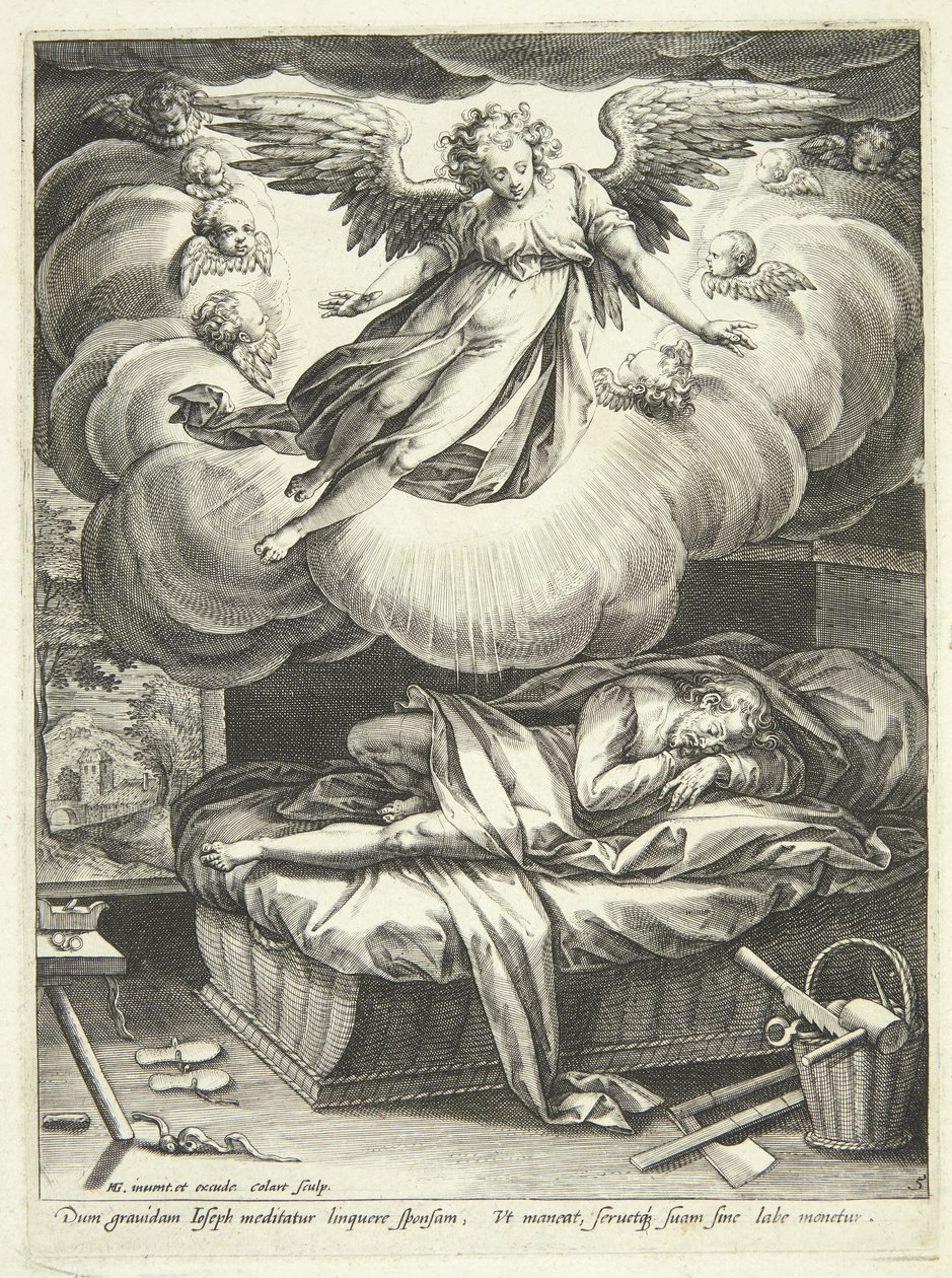 Aankondiging aan Jozef door Adriaen Collaert