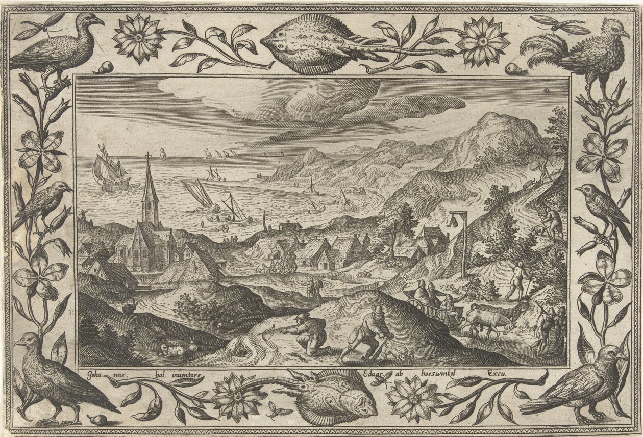 Konijnenjacht door Adriaen Collaert