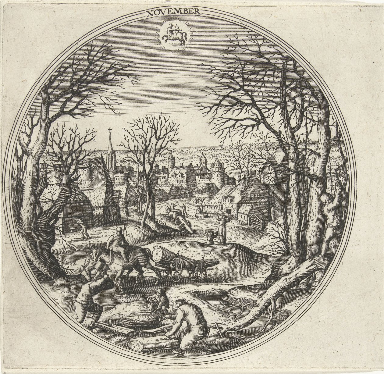 November door Adriaen Collaert