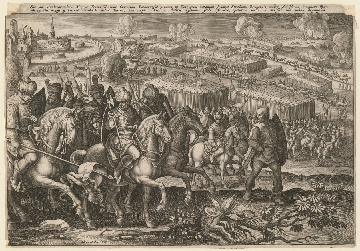 Het beleg van Wenen door het Turkse leger, 1529 door Adriaen Collaert