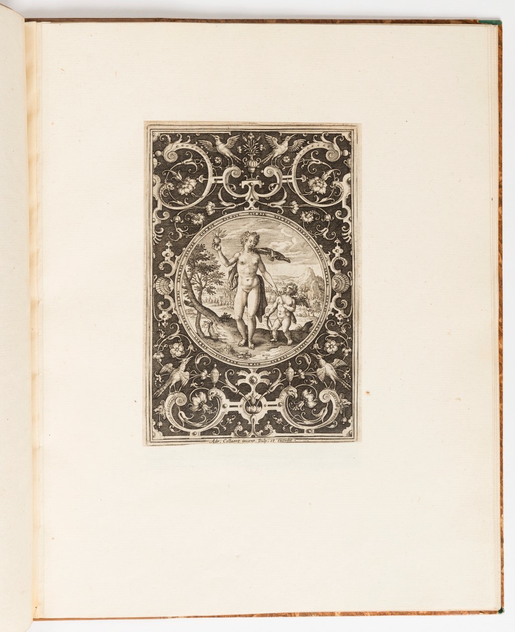 Venus, plaat uit een suite van 6 ornamentale ontwerpen met het oordeel van Parijs door Adriaen Collaert