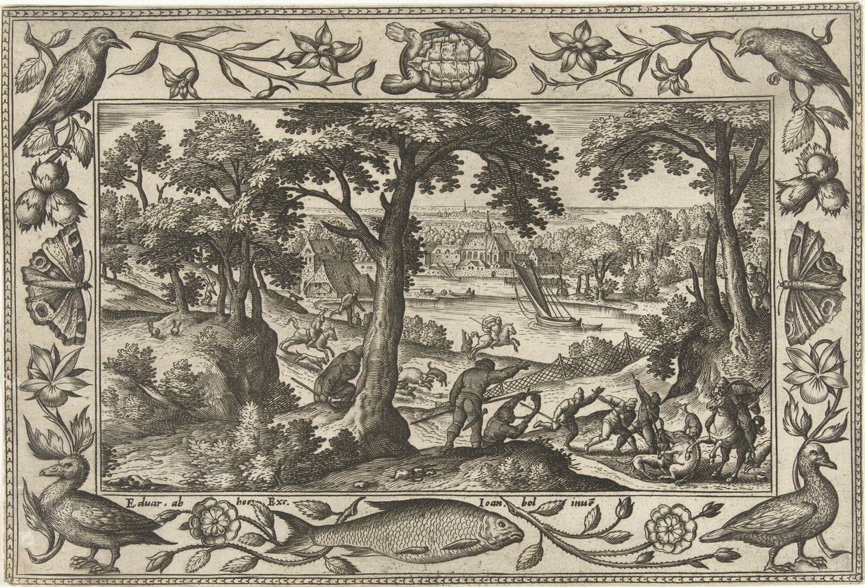 Zwijnenjacht door Adriaen Collaert
