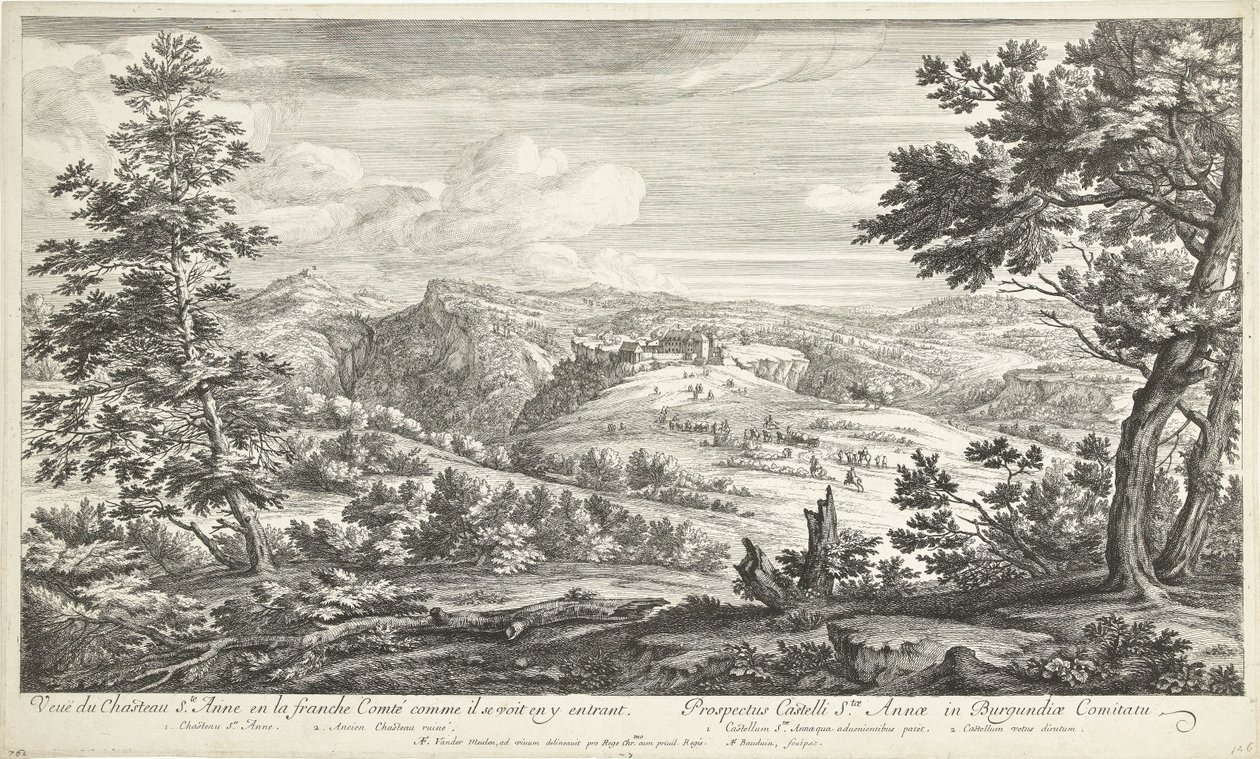 Gezicht op het kasteel van Sainte Anne door Adriaen Frans Boudewyns