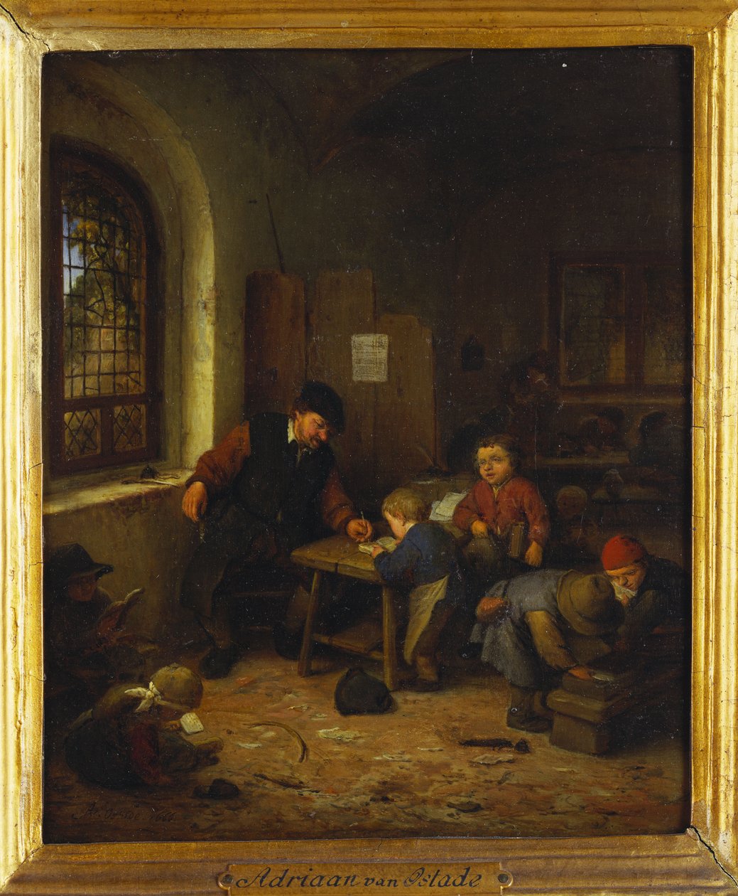 Interieur van een Klaslokaal, 1666 door Adriaen Jansz. van Ostade