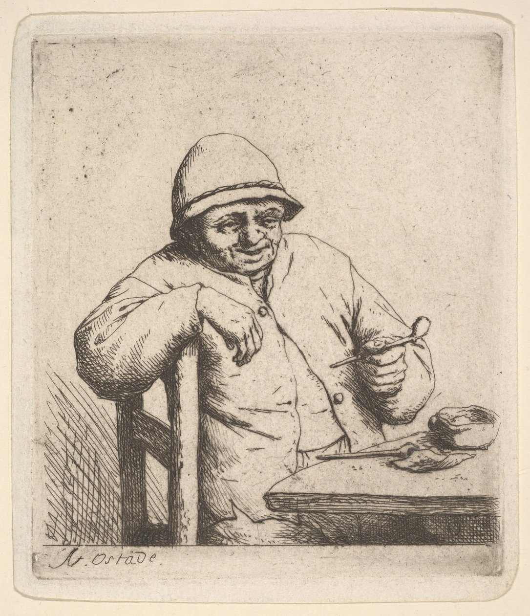 Boer met een pijp door Adriaen Jansz. van Ostade