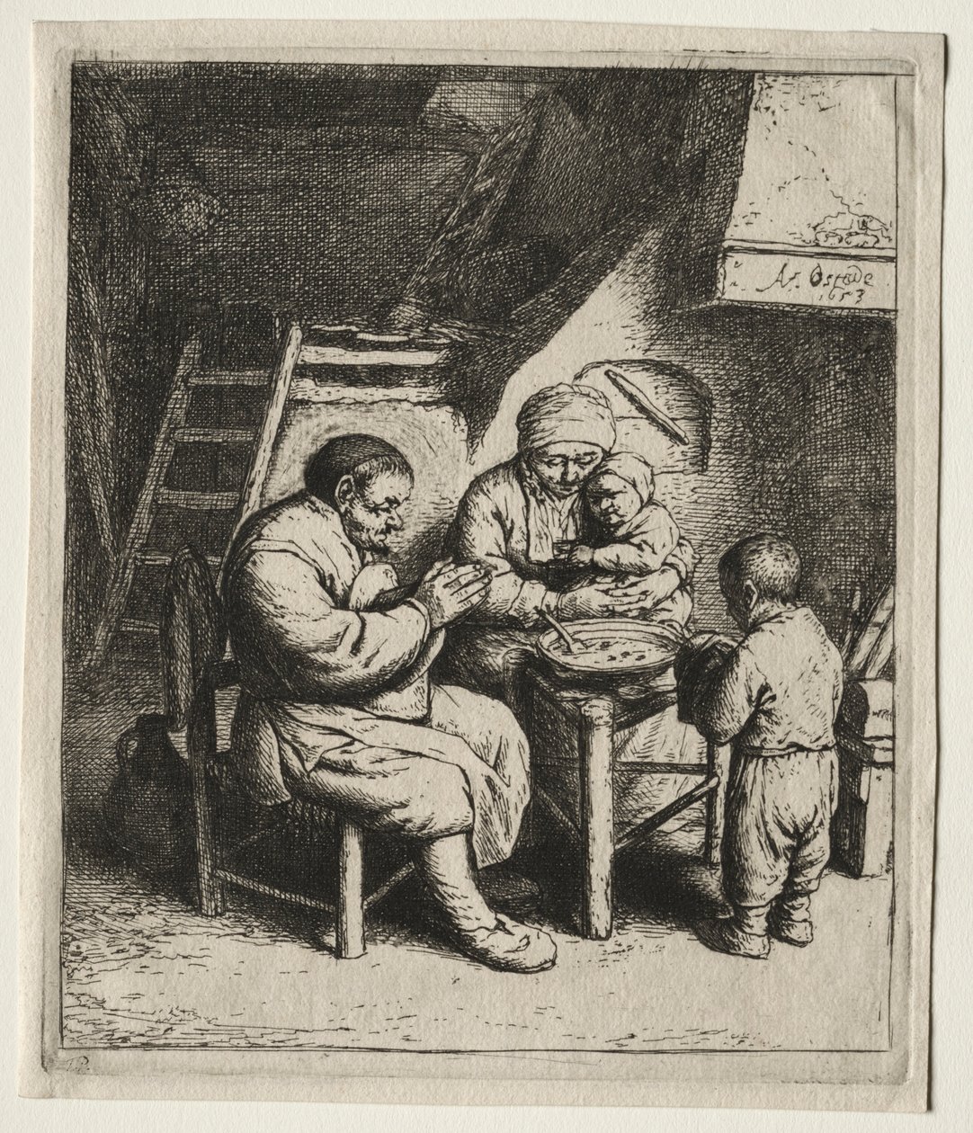 Zegenen, 1653 door Adriaen Jansz. van Ostade