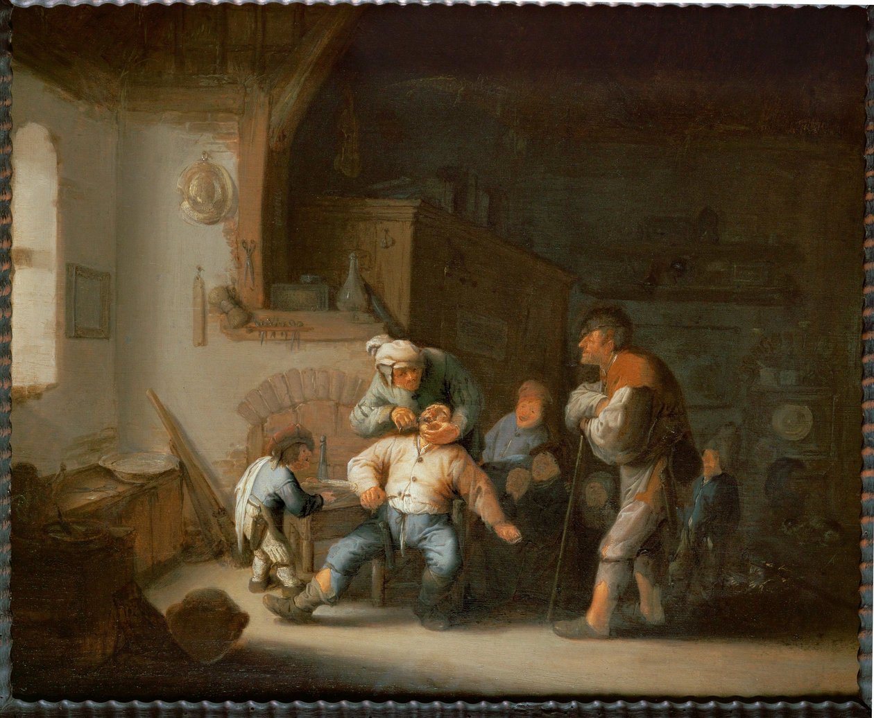 De dorpskapper (schilderij op eikenhout) door Adriaen Jansz. van Ostade