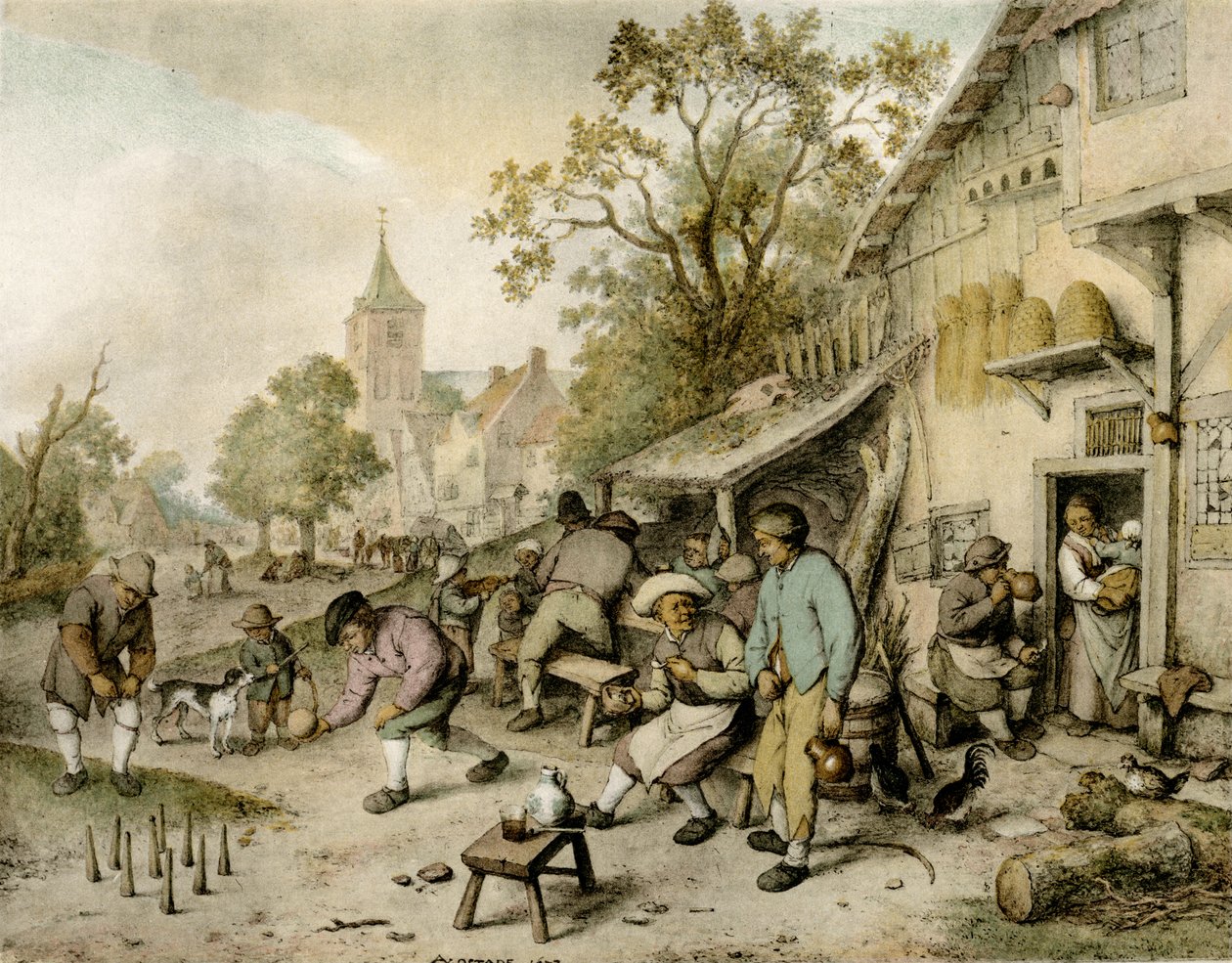 De kegelaars door Adriaen Jansz. van Ostade