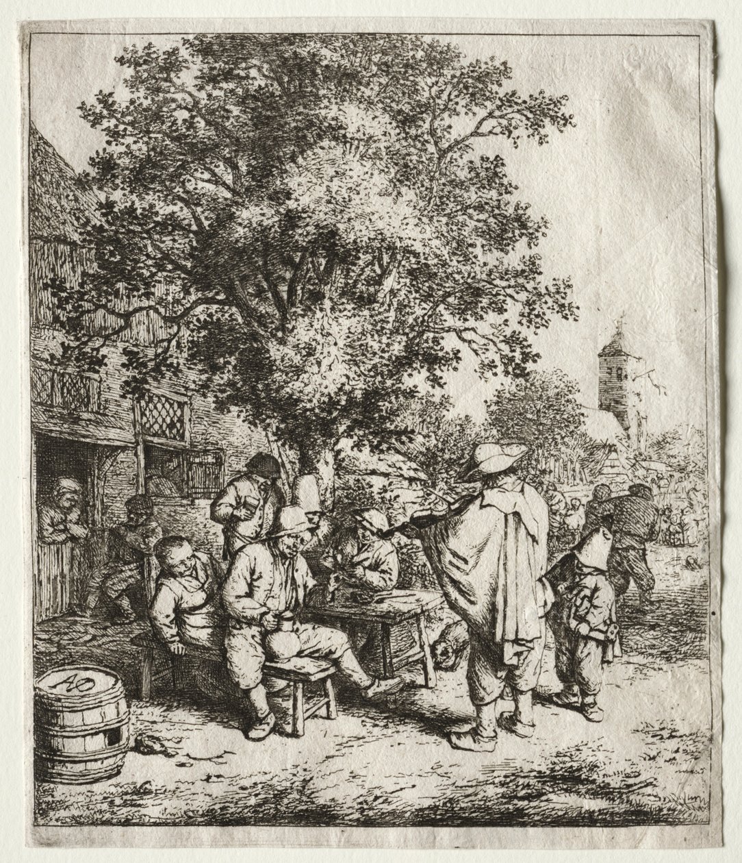 De violist en de draailierjongen door Adriaen Jansz. van Ostade