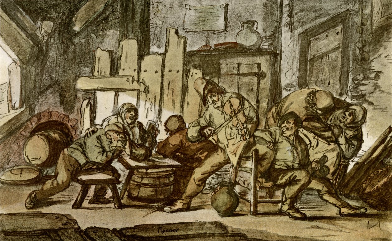 De boerenmuzikant in een dorpsherberg door Adriaen Jansz. van Ostade