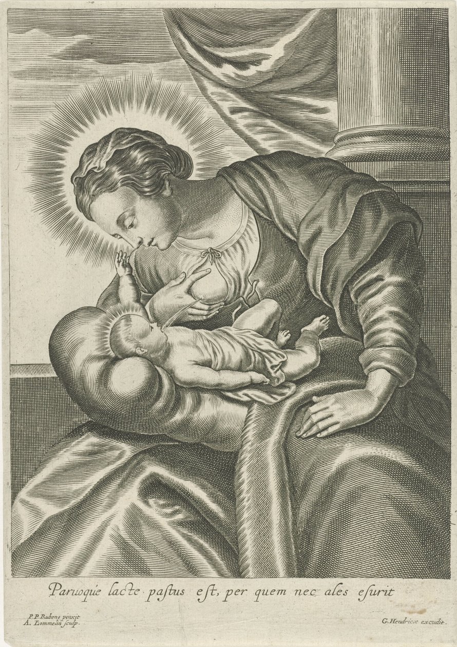 Maria voedt het Christuskind door Adriaen Lommelin (attributed to workshop of)