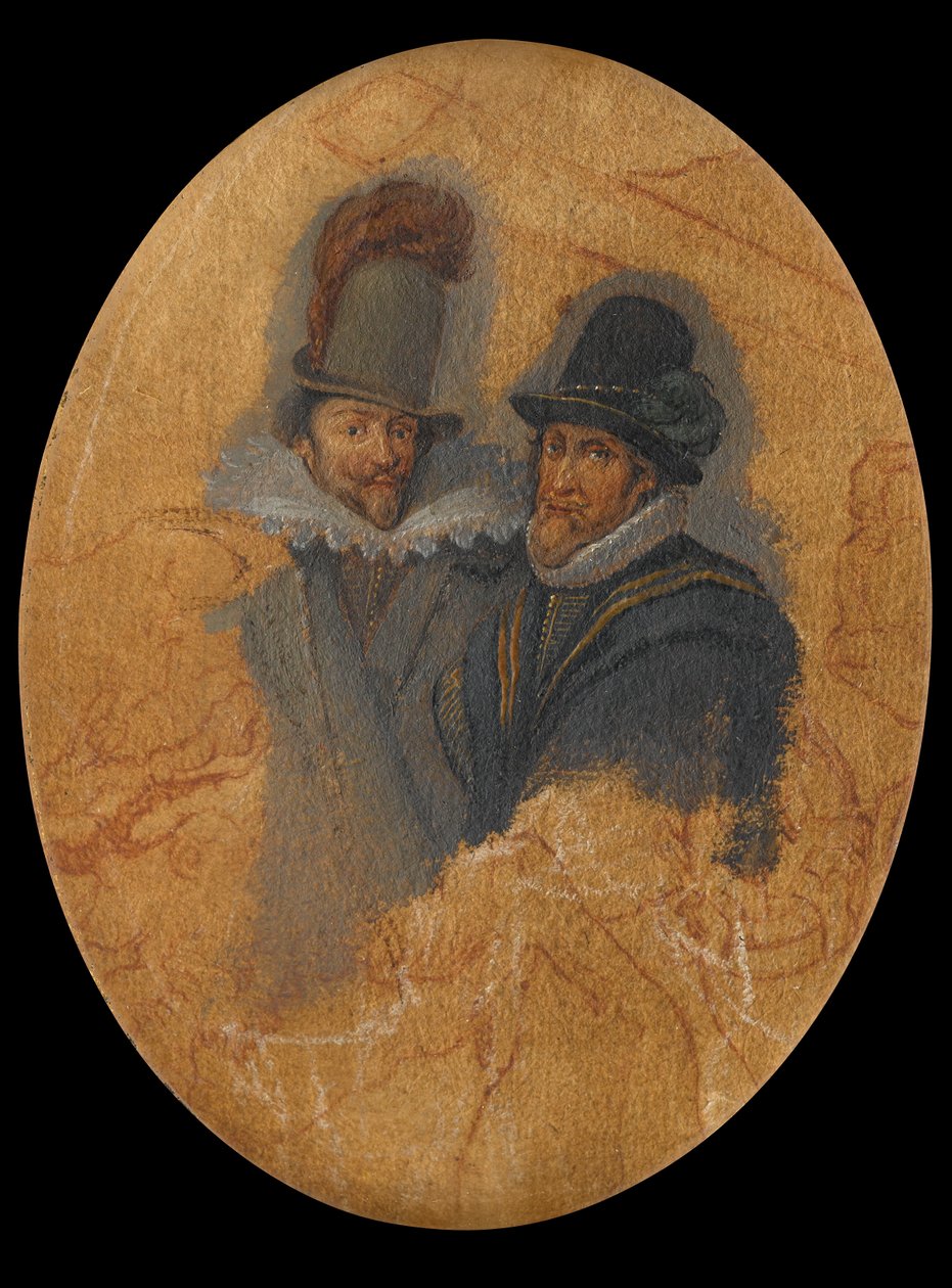 Portret van prinsen Maurits (1567-1625) en Frederik Hendrik (1584-1647) door Adriaen Pietersz van de Venne