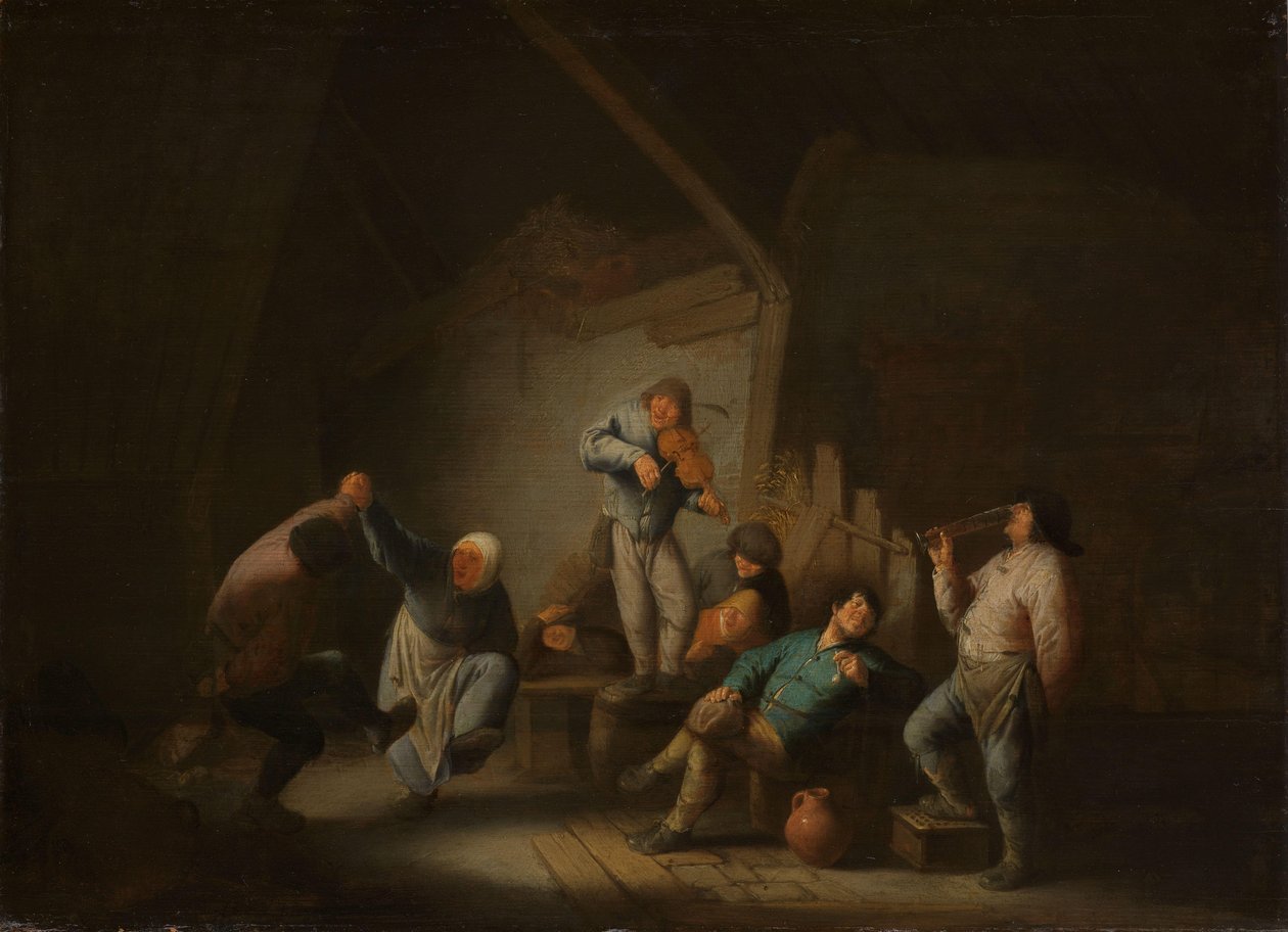 Dansend paar door Adriaen van Ostade