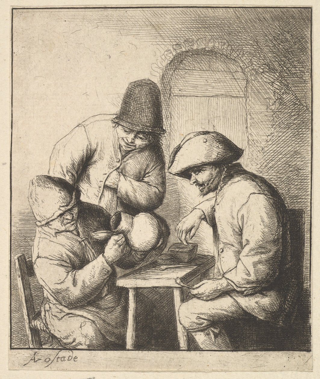 Lege kruik door Adriaen van Ostade
