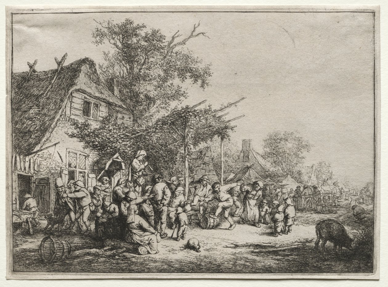 Festival onder de pergola door Adriaen van Ostade