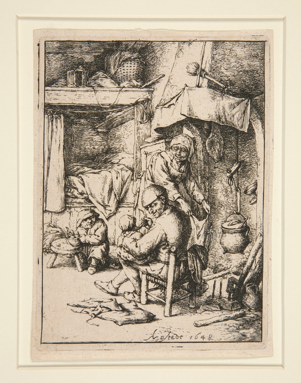 De vader van de familie door Adriaen van Ostade
