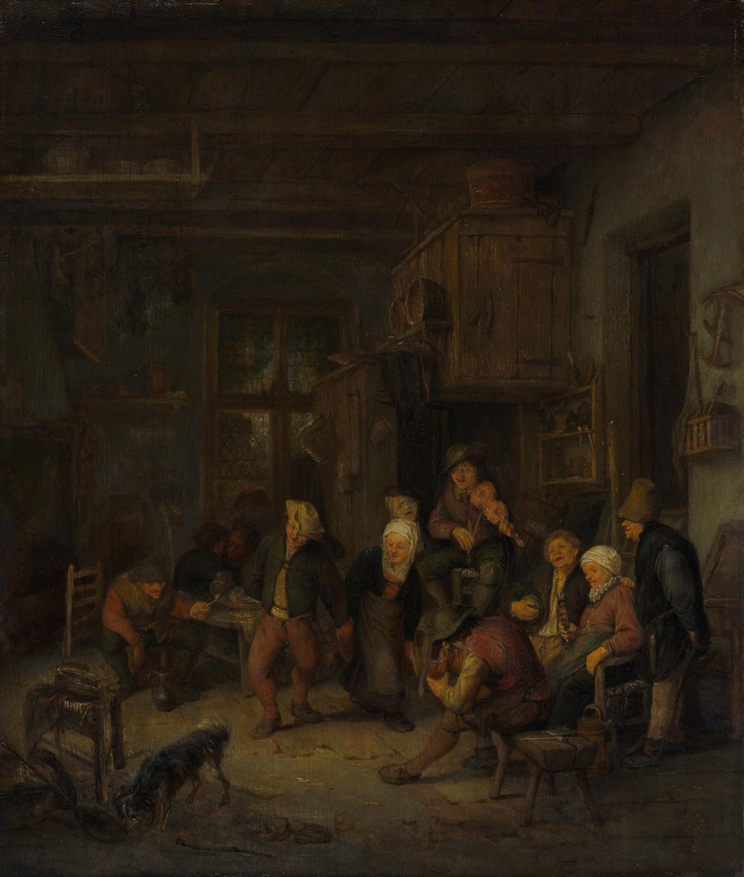 Grappige boerenmaatschappij door Adriaen van Ostade