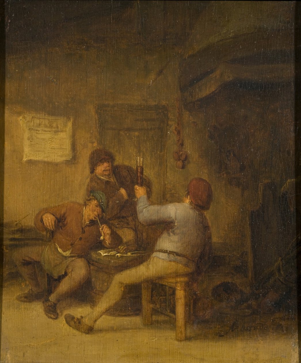 Boeren die drinken en roken door Adriaen van Ostade