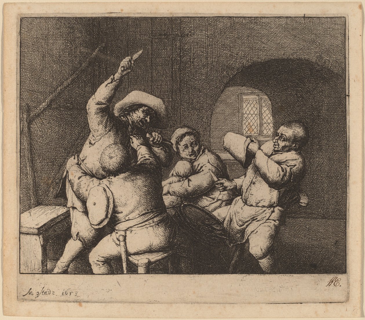 Ruzie tussen boeren door Adriaen van Ostade