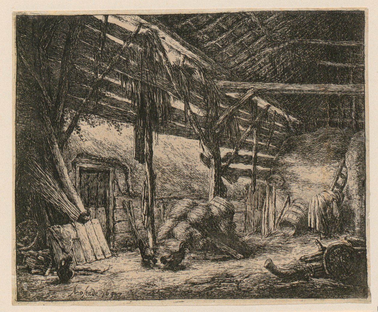 Schuur door Adriaen van Ostade