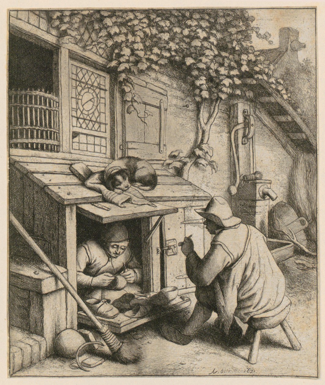 Schoenmaker door Adriaen van Ostade