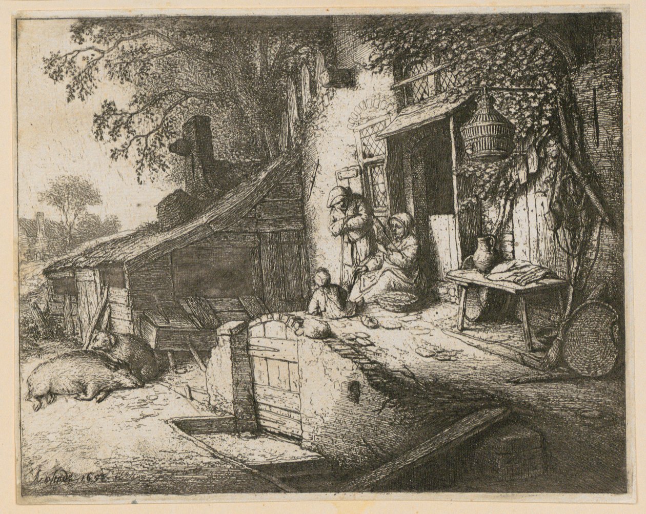 Spinster door Adriaen van Ostade