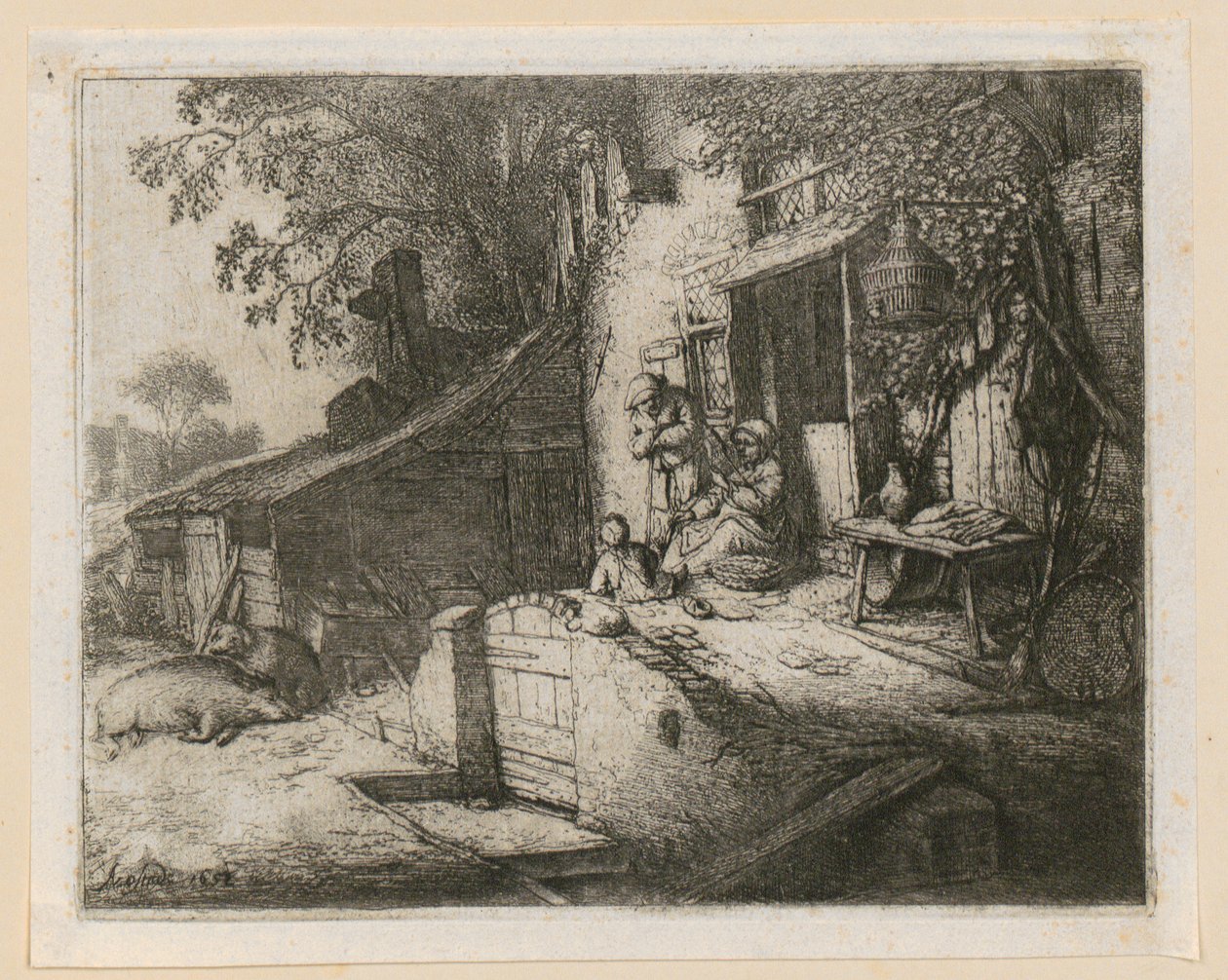 Spinster door Adriaen van Ostade
