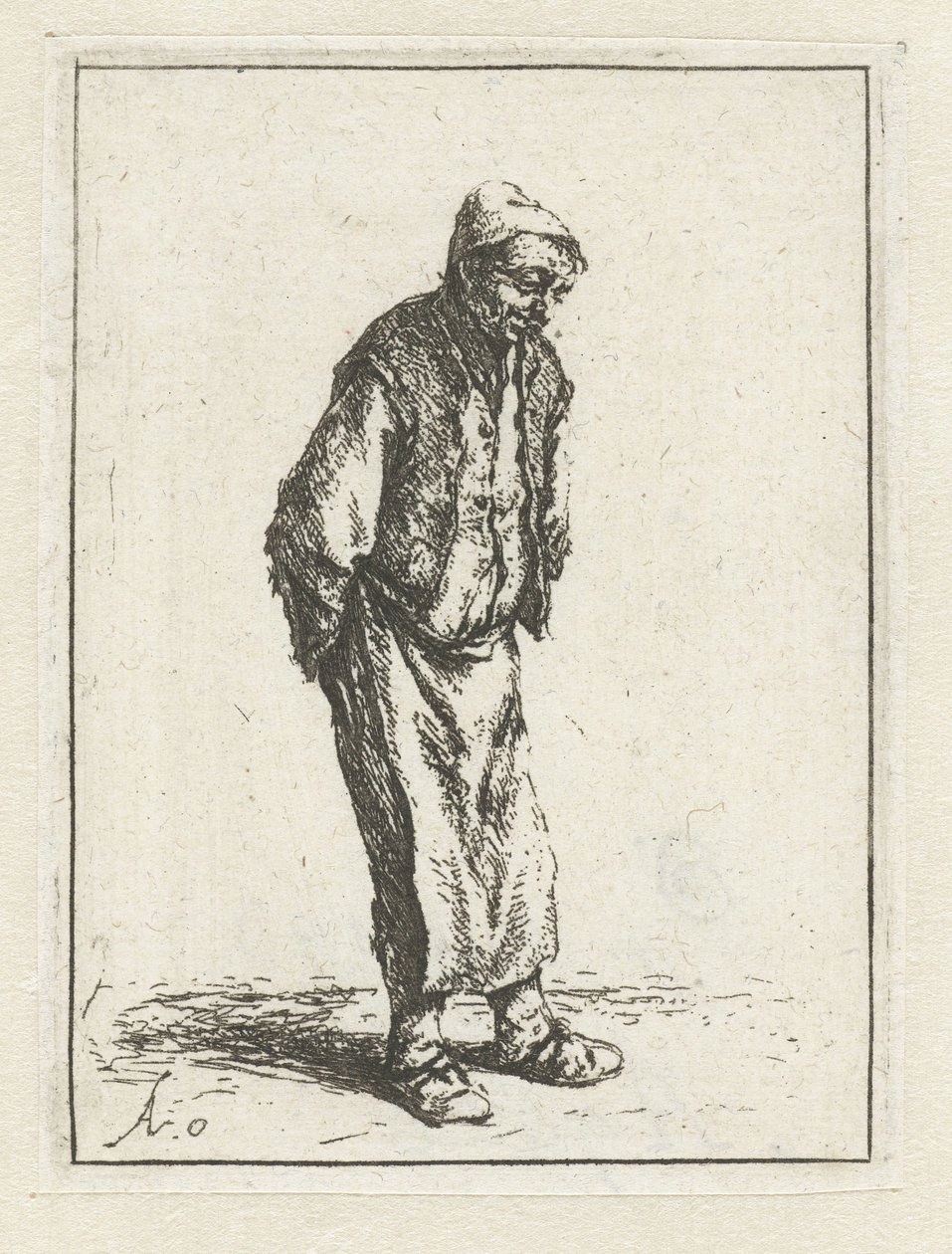 Staande boer met de handen op de rug De bedelaar met de handen op den rug door Adriaen van Ostade
