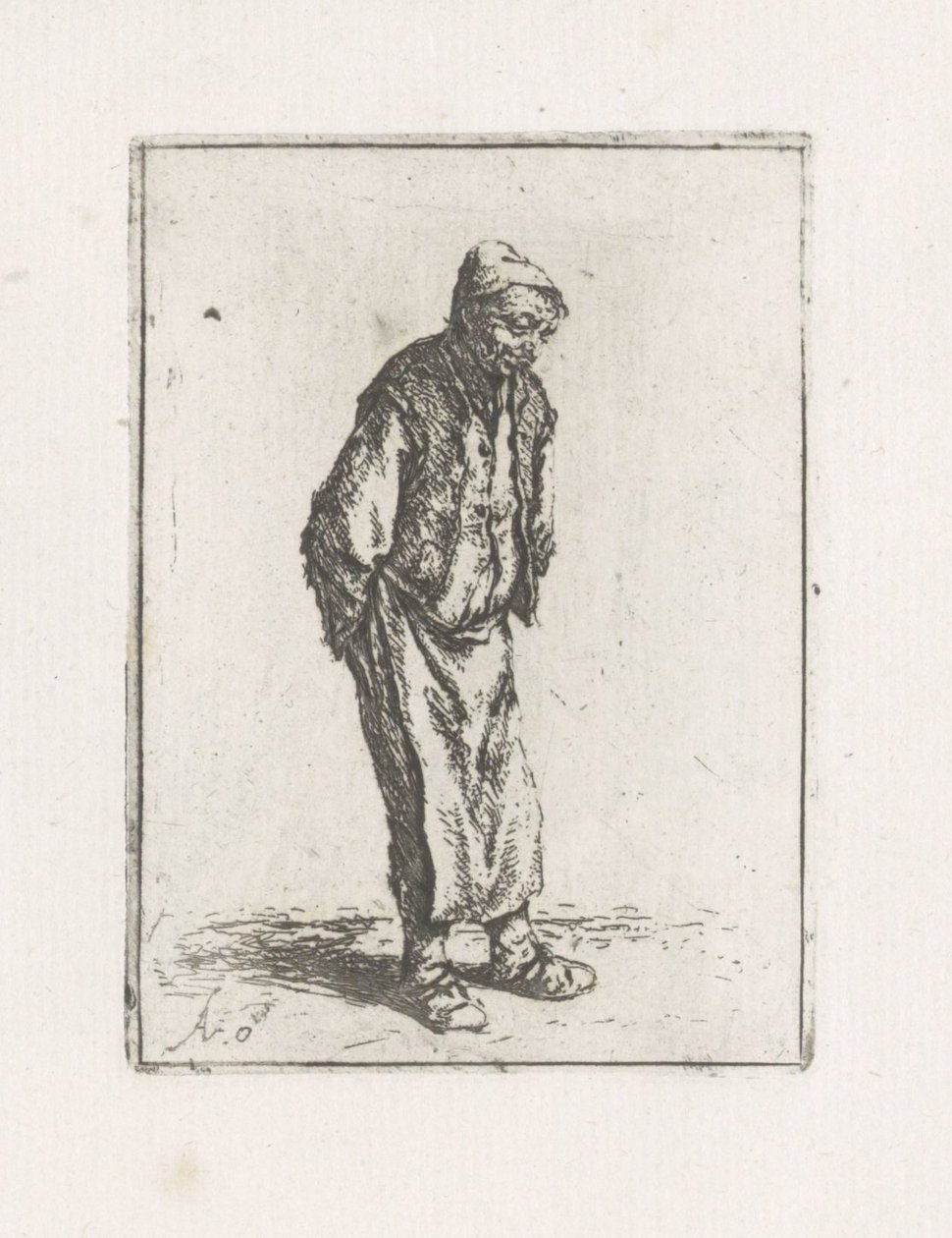 Staande man met de handen op de rug door Adriaen van Ostade