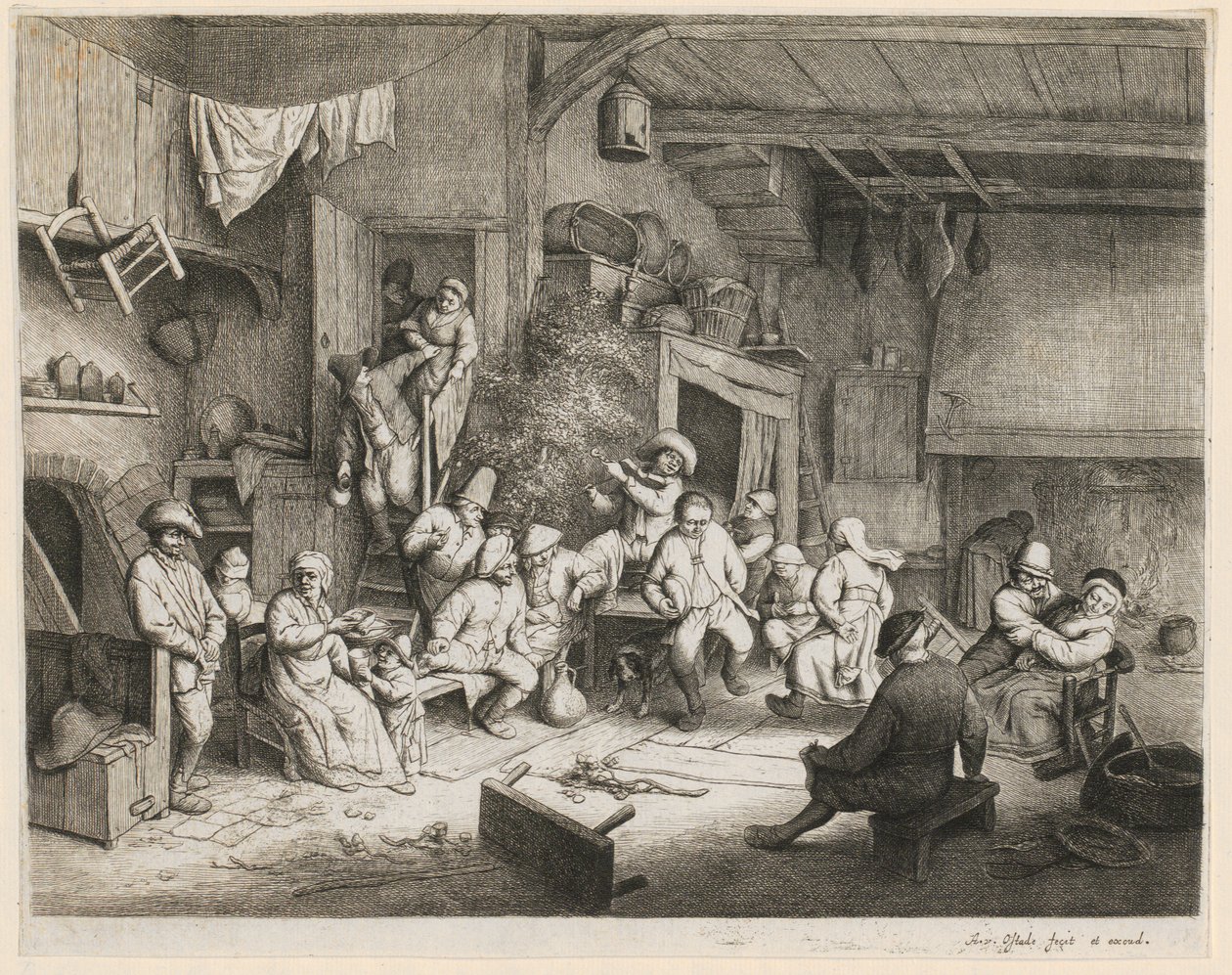 Dans in de herberg door Adriaen van Ostade