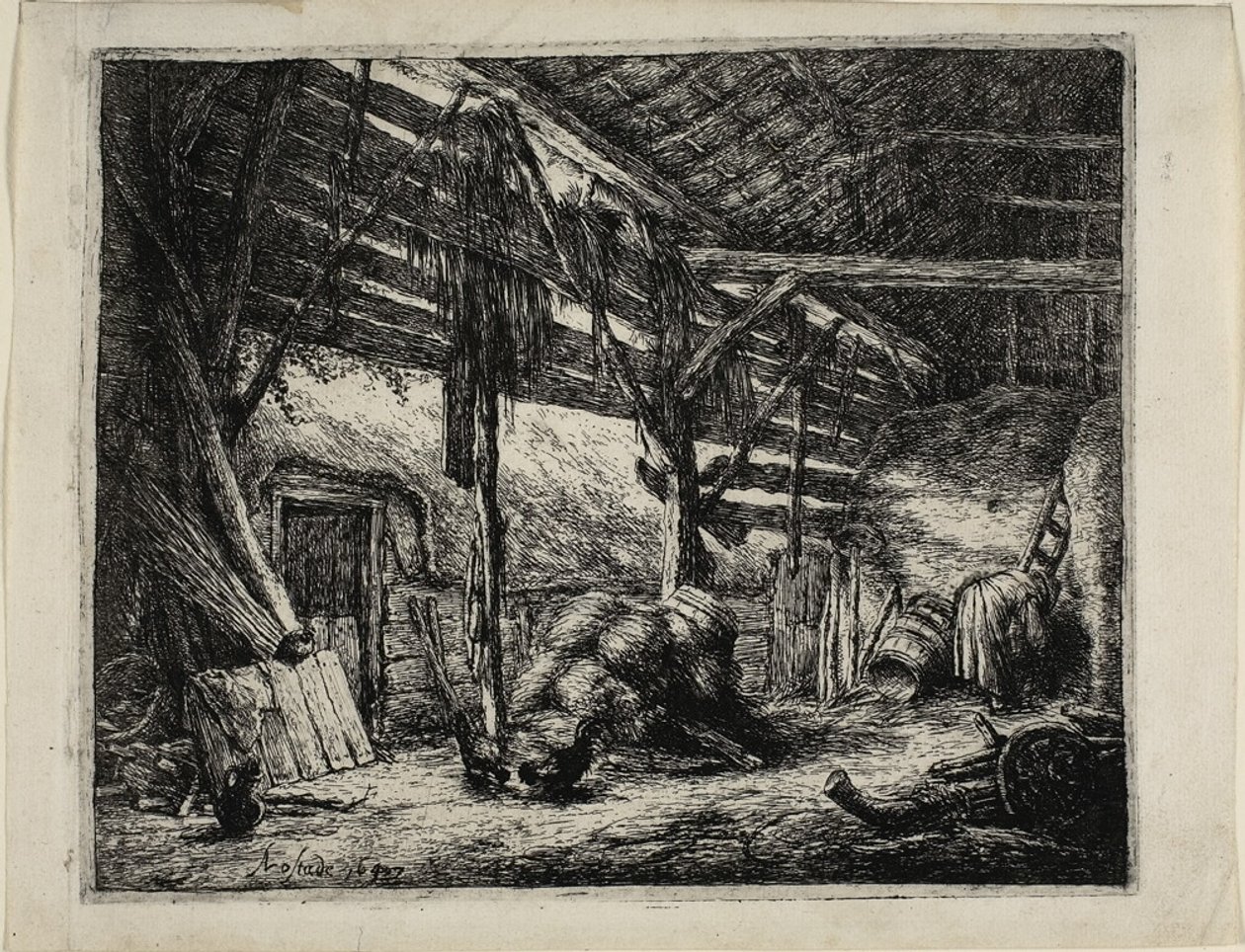 De schuur door Adriaen van Ostade