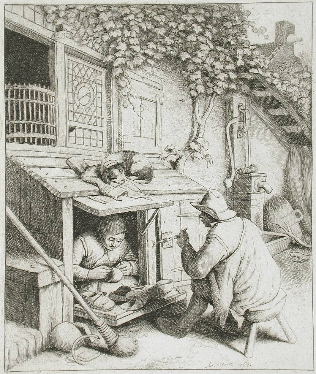 De schoenmaker door Adriaen van Ostade