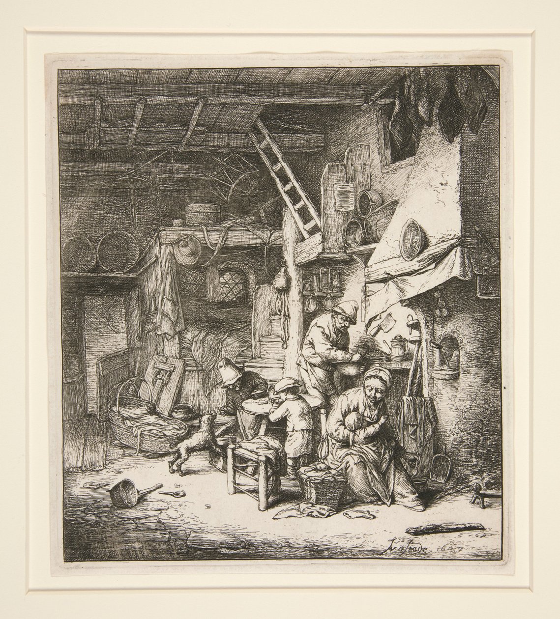Het gezin door Adriaen van Ostade