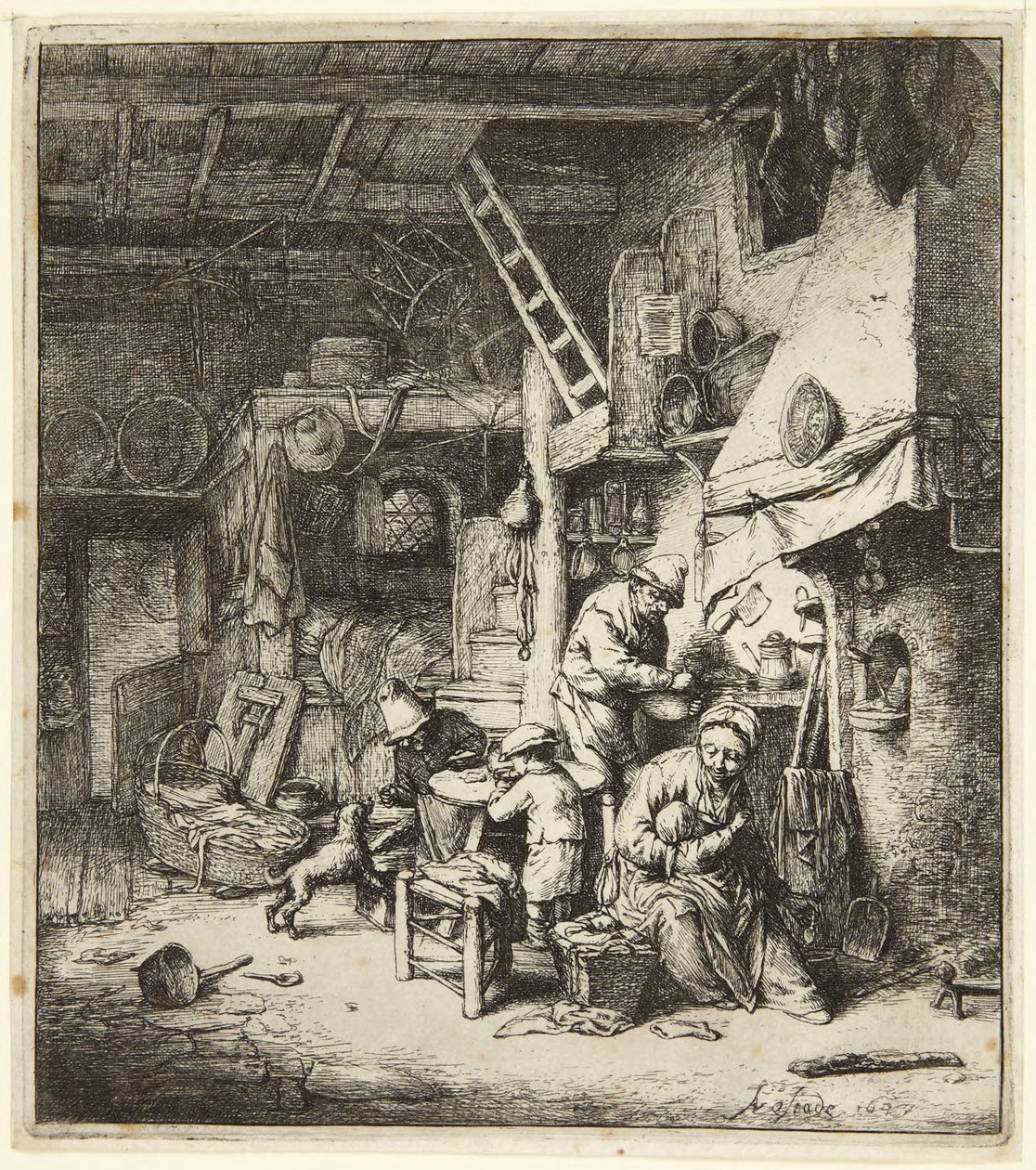 De familie door Adriaen van Ostade