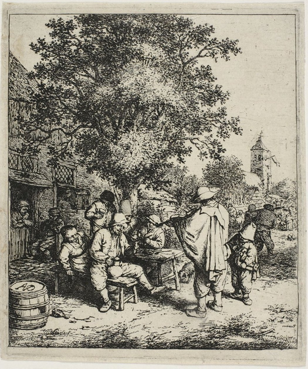 De Violist en de Draailierjongen door Adriaen van Ostade