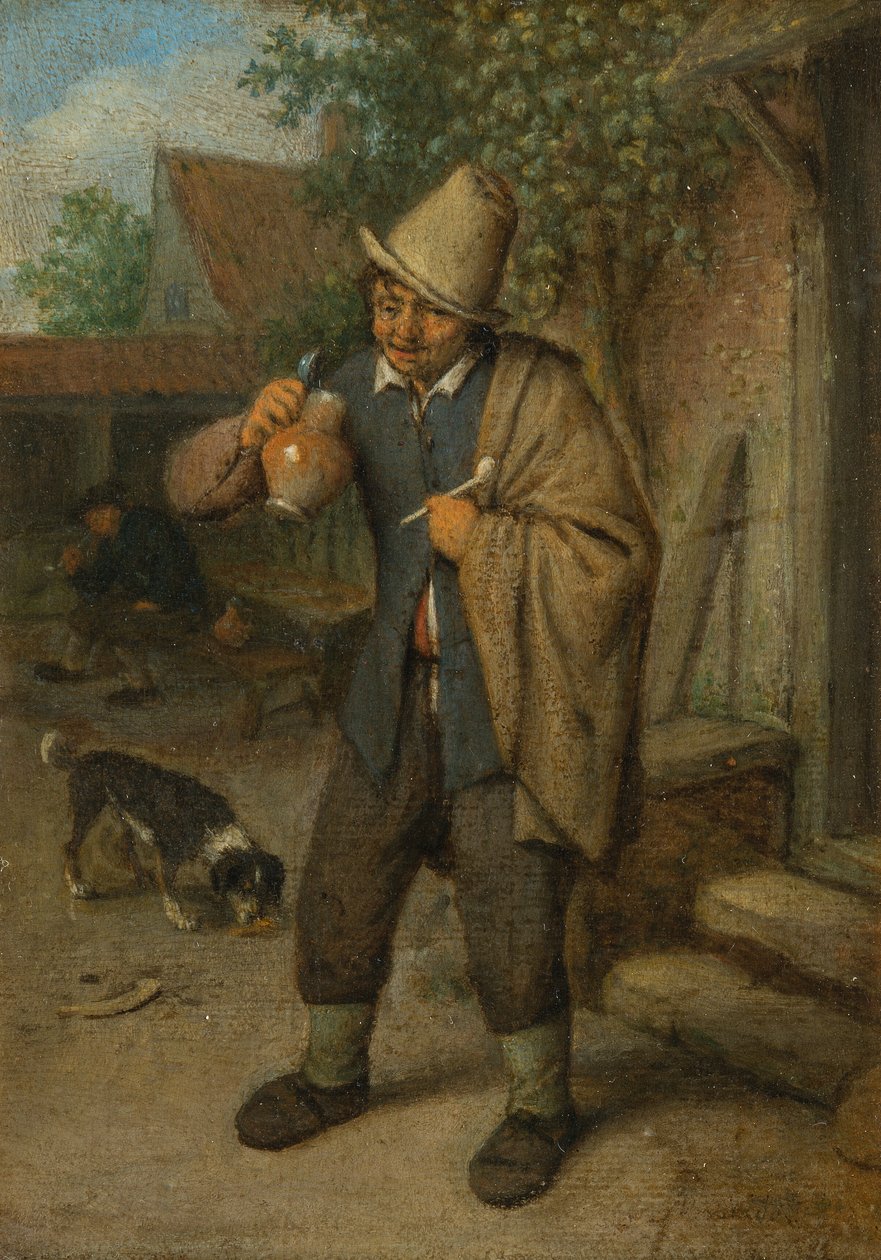 De smaakzin (uit een serie over de vijf zintuigen) door Adriaen van Ostade