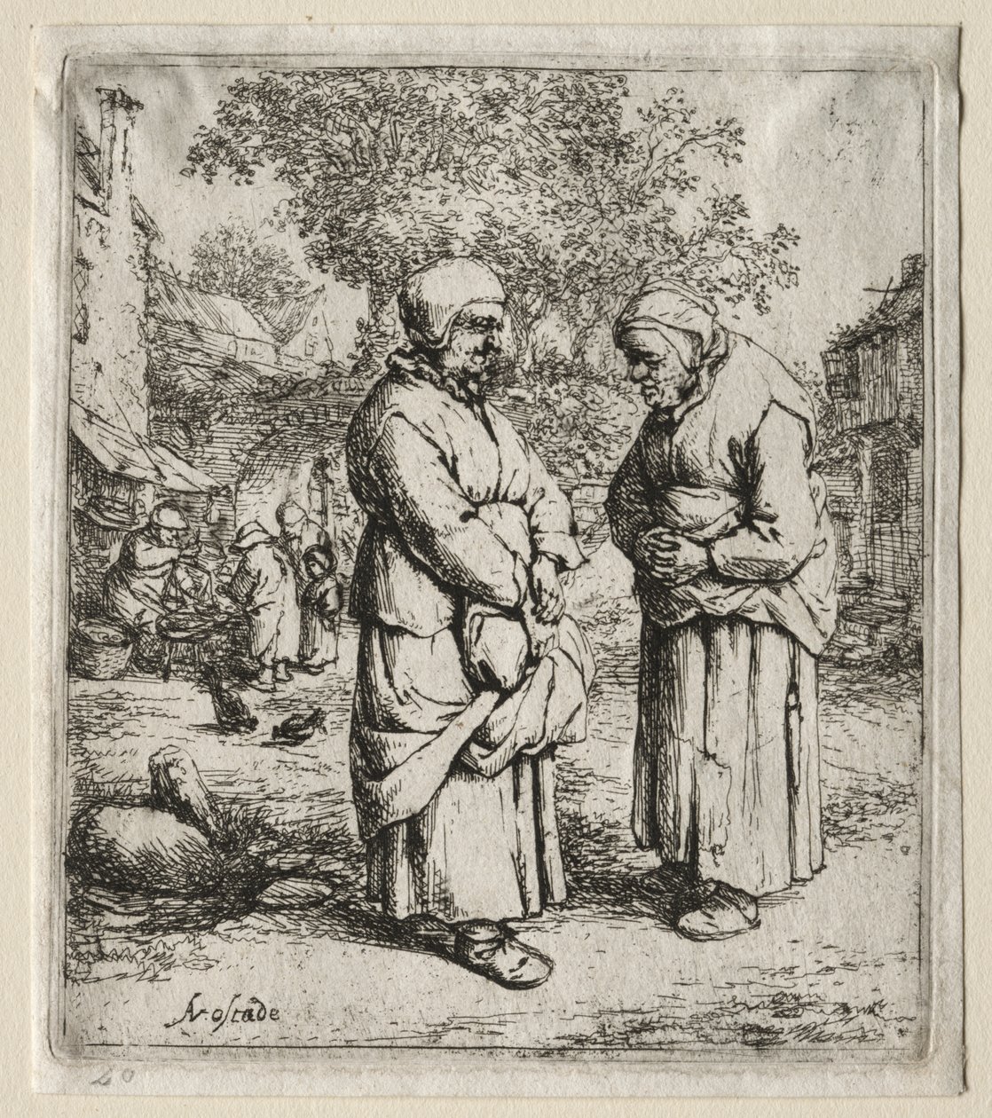 De twee roddelaars door Adriaen van Ostade