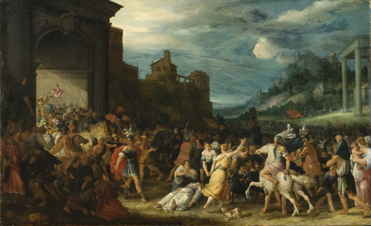 De Horatii betreden Rome door Adriaen van Stalbemt