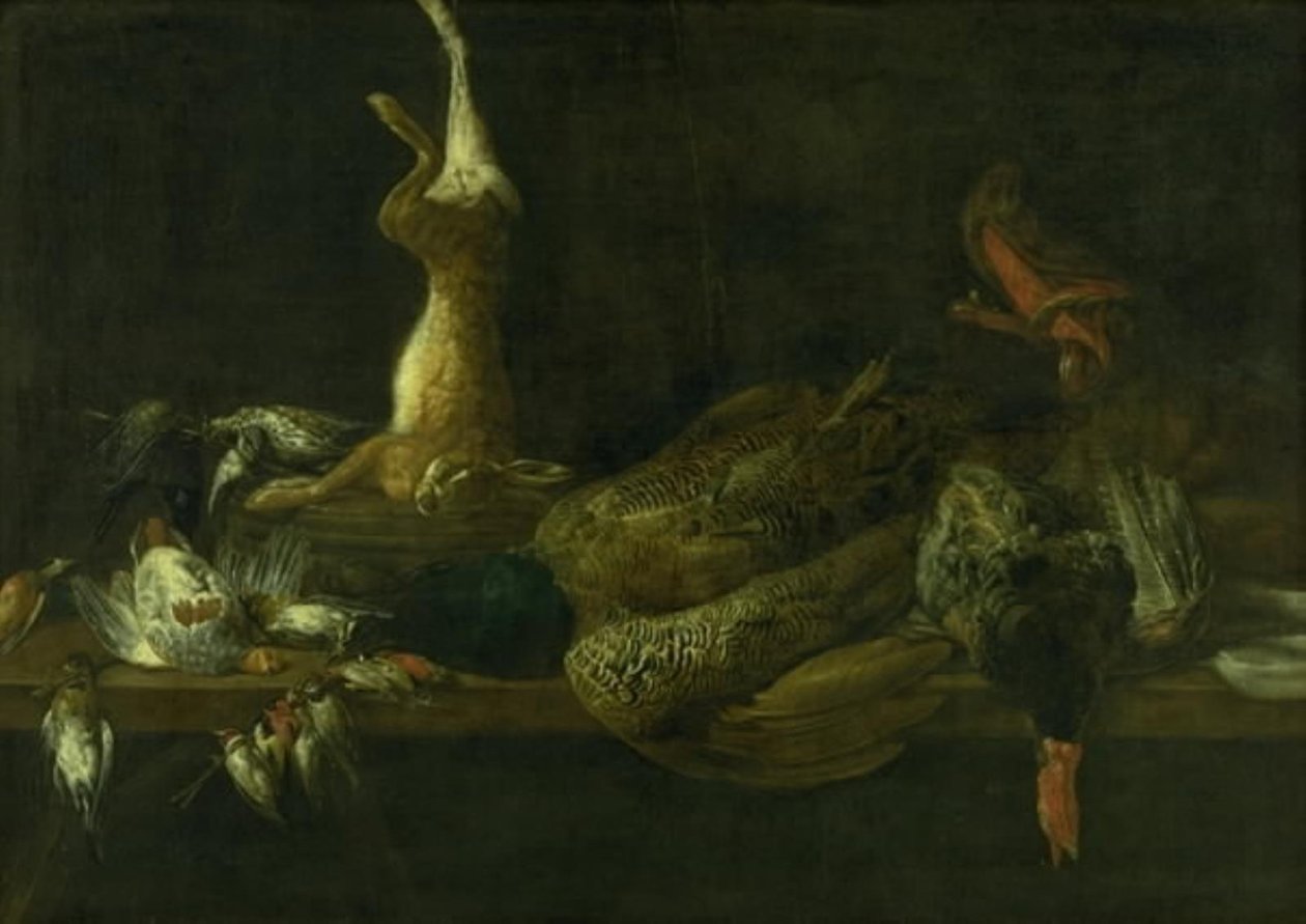 Stilleven met wild op een tafel door Adriaen van Utrecht