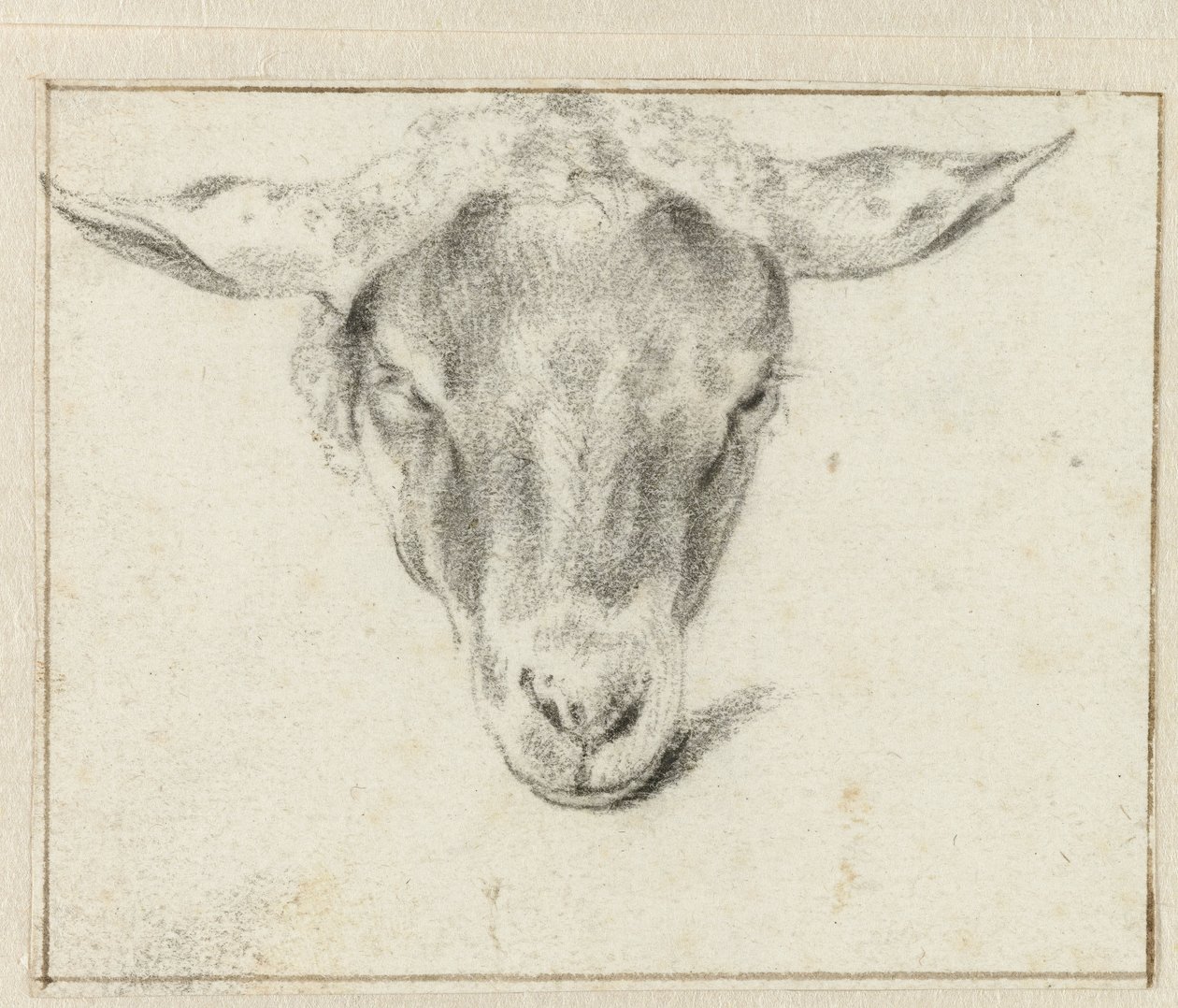 Schapenkop, van voren door Adriaen van de Velde (attributed to)
