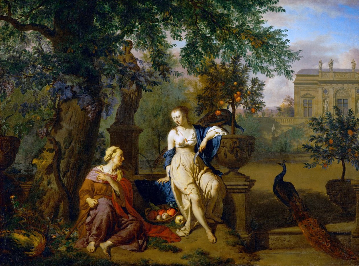 Duits: Vertumnus en Pomona Vertumnus en Pomona door Adriaen van de Velde