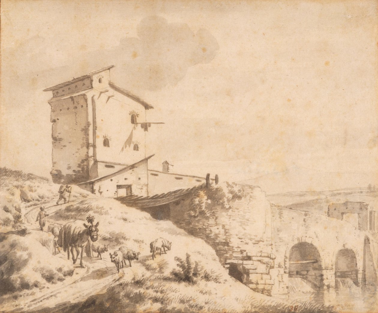 Italiaans landschap door Adriaen van de Velde