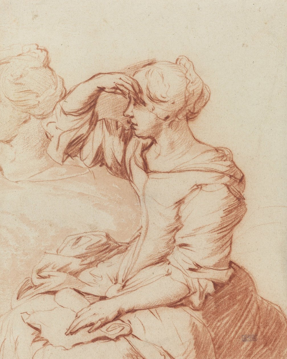 Zittende vrouw met haar hand over haar ogen door Adriaen van de Velde